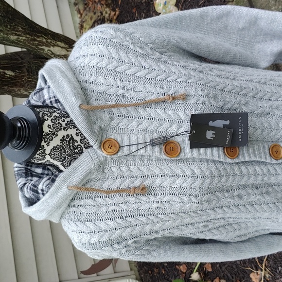 American Stitch cable knit sweater hoodie - Picture 2 of 10